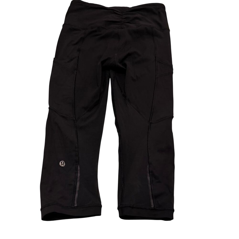 Lululemon black capris no tag fit like sz 6 activewear yoga - Picture 4 of 6